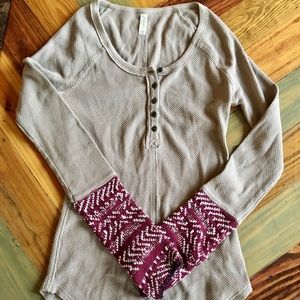 Free People Sweater Weather Taupe Henley